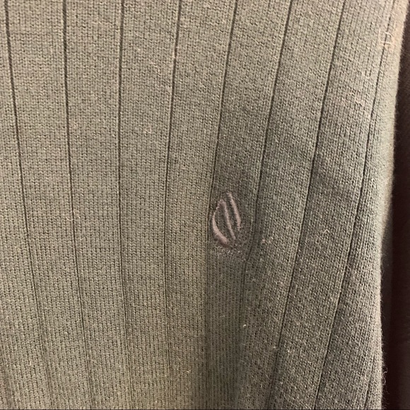 Vintage Nautica Sweater Men's Ribbed Knit Cotton Size XL Green Retro 90s Crew - Picture 3 of 4